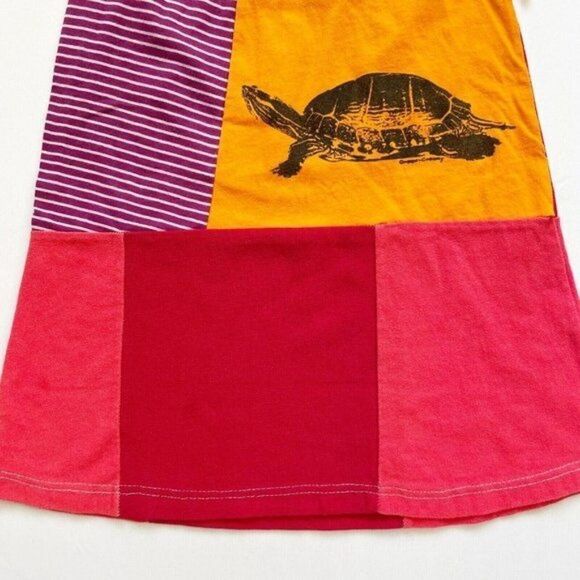 CourtneyCourtney Girls Red Dress 7/8 Sleeveless Halter Colorblock Turtle Hearts - Picture 3 of 10